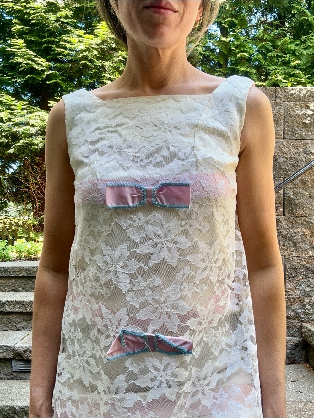 Vintage 60s Lace Babydoll Dress - Picture 4 of 9